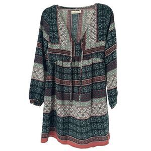 Abercrombie Fitch Dress Long Balloon Sleeve Bohemian Peasant Hippie Size S Boho